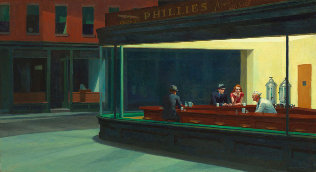 Edward Hopper's Nighthawks. A painting full of stories